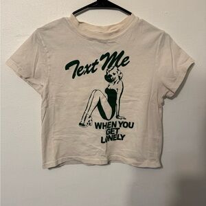 LONELY GHOST Cream and Green Graphic Tee